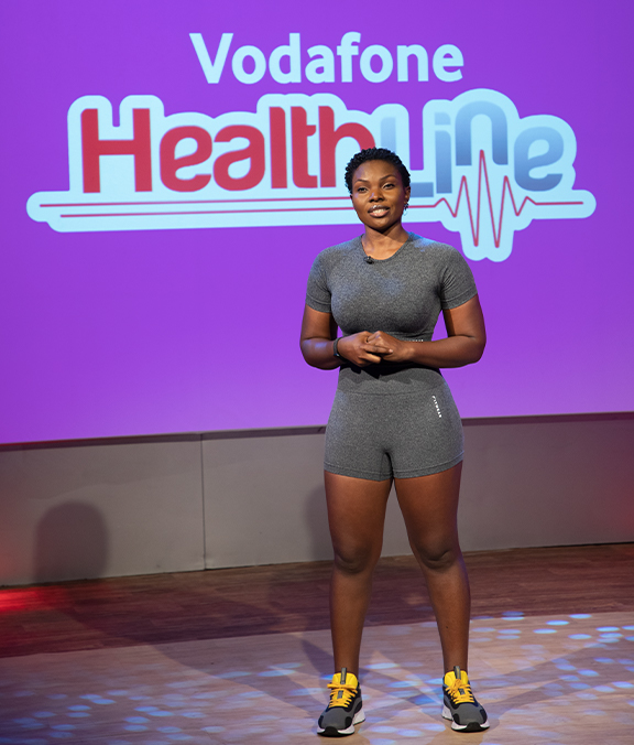 Afia Berfi, a fitness and health instructor on Vodafone Healthline
